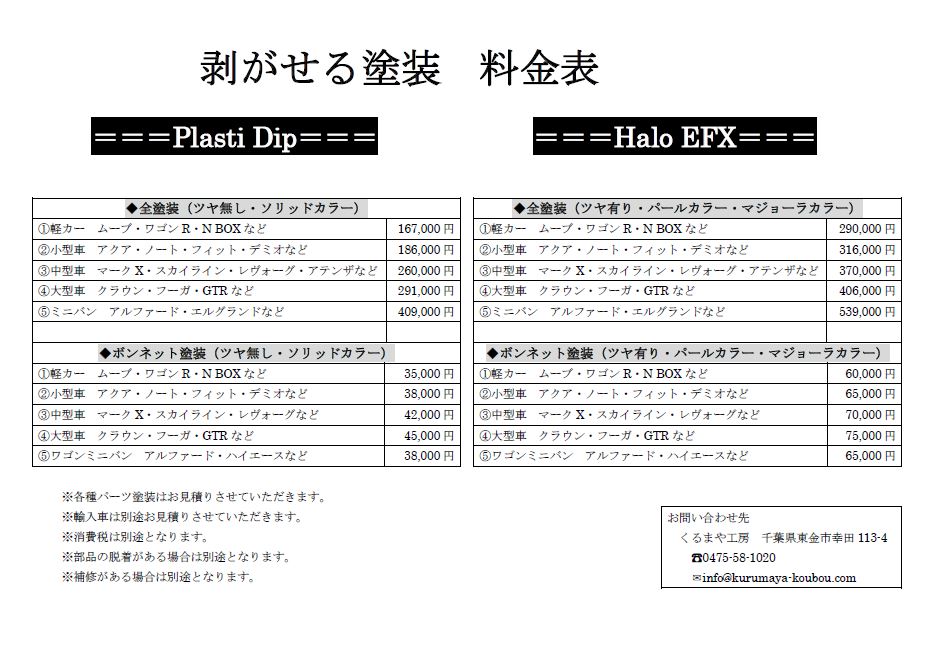 剥がせる塗料 料金表 軽自動車なら全塗装して167 000円とお手頃 くるまや工房 制作実績ギャラリー